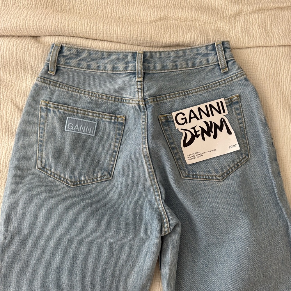 Ganni Light Blue High-Rise Cropped Jeans - Picture 4 of 5
